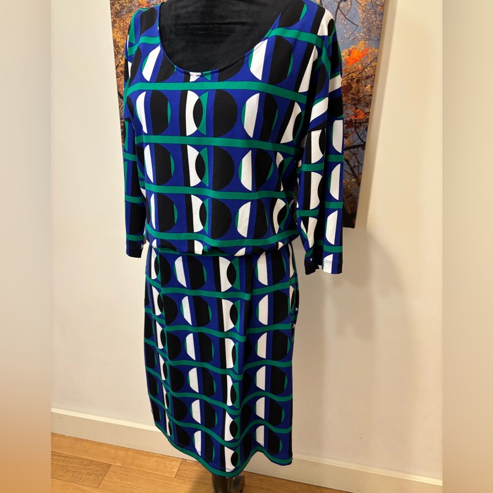 Ann Taylor geometric print dress XS business casual